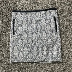 Navy Patterned Skirt